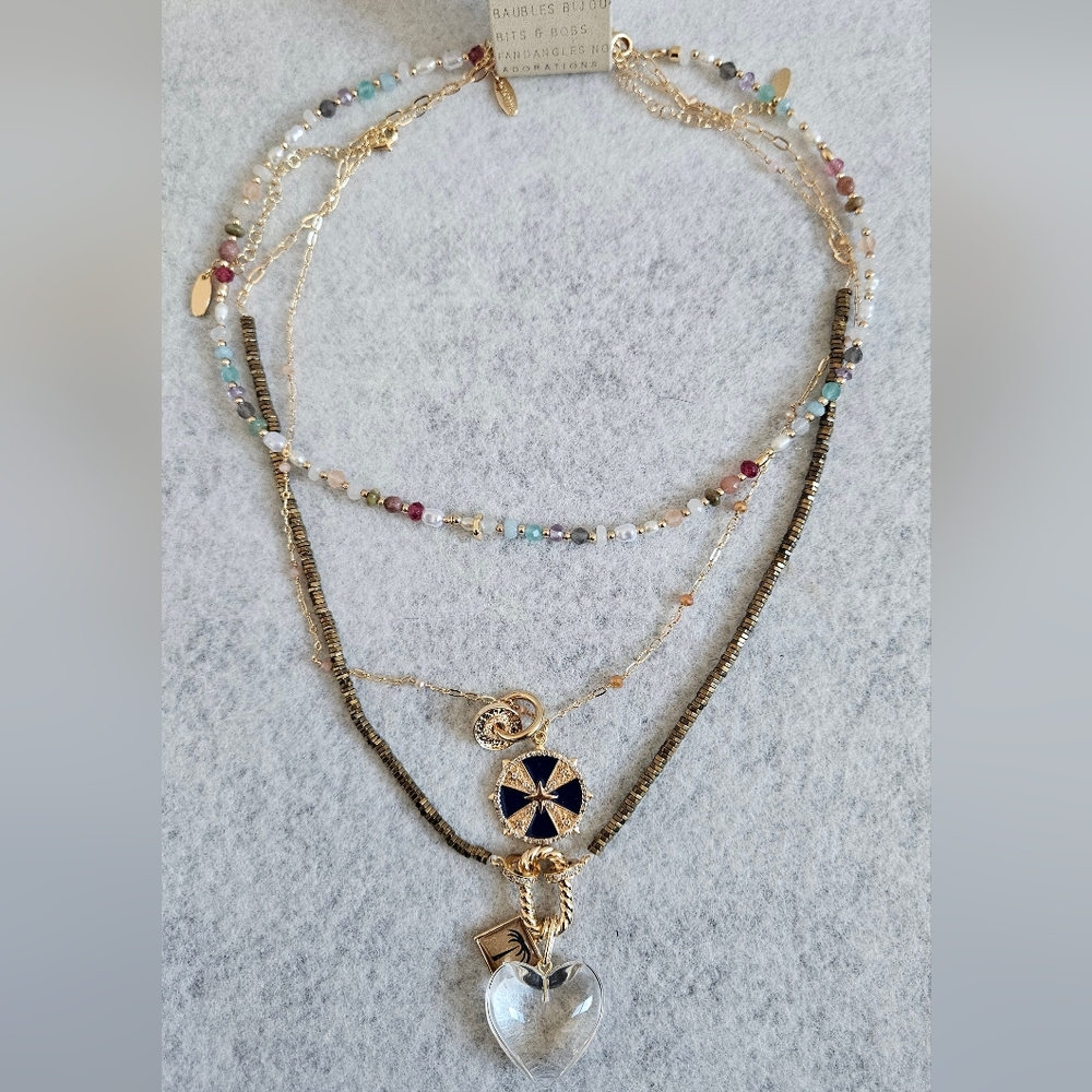 Shades of Sea Layered Necklaces: Delicate Charm Edition